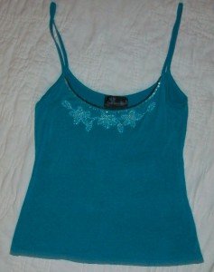 Susie Mooratoff Spaghetti Strap Tank Sequin Top S NEW