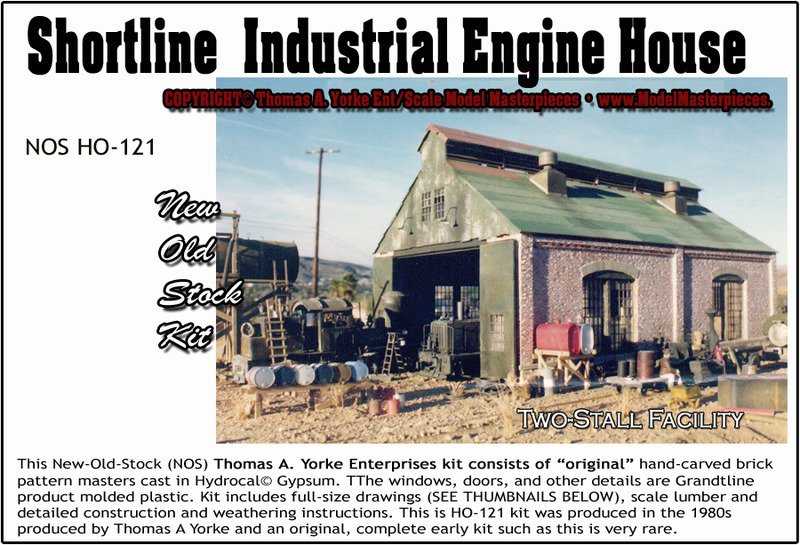 SHORTLINE 2STALL ENGINE HOUSE NOS Kit Scale Model Masterpieces HO/HOn3 YORKE