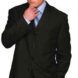3 Button Navy Suit, Executive Pinstripe, 38R ONLY