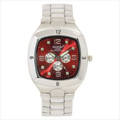Men's Orange Dial Silver Watch