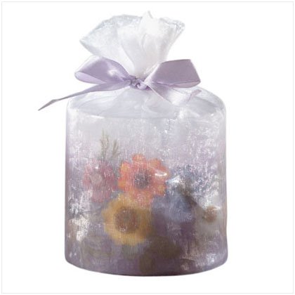Two-Tone Floral Candle