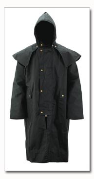 Casual Outfitters Cotton Olive Color Oil Coated Water Repellent Duster Jacket - Medium