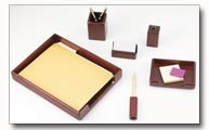 6pc Wood Desk Set from the Hanover Collection by Alex Navarre