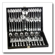 Sterlingcraft 51pc Silverplated Flatware Set with ribbon design