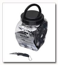 Maxam Countertop Display Bucket with 144 key chain knives