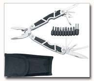 Maxam Stainless Steel Multi-tool and 9 bits with Rubber Insert Handles