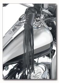 Diamond Plate Solid Genuine Leather Black Motorcycle Grip Covers