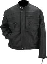 Evel Knievel Mens Black Genuine Leather Sport Touring Jacket - Extra Large