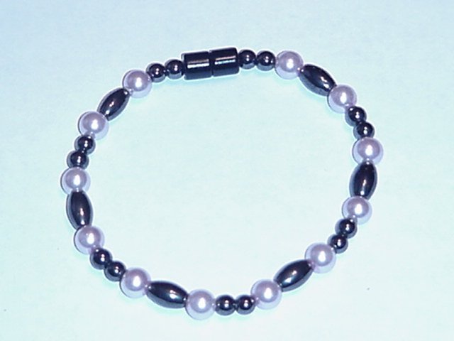 HEM17 - Magnetic Hematite - Bracelet or Anklet - 7 1/2 In