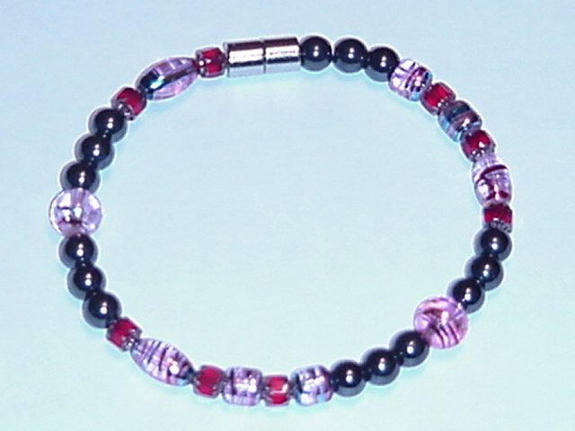 HEM25 - Magnetic Hematite - Bracelet or Anklet - 8 1/4 in.