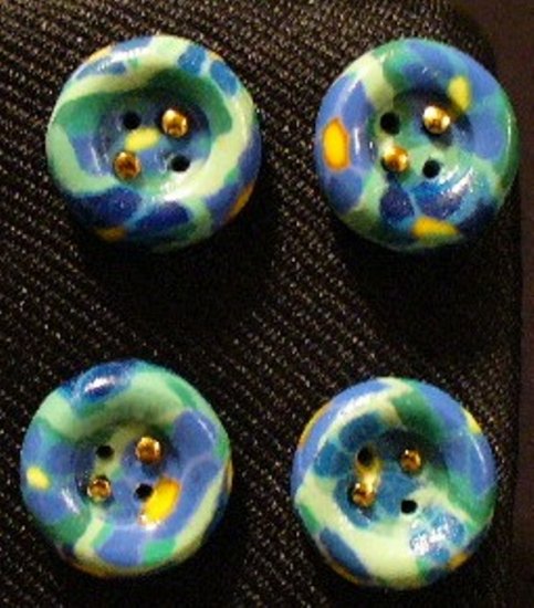 Button Set # 2 Polymer Clay Button Set of 4 - handmade from Polymer Clay by Treasure Vallie