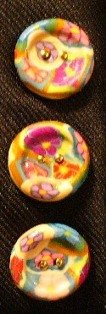 Button Set # 6 Polymer Clay Button Set of 3 - handmade from Polymer Clay by Treasure Vallie