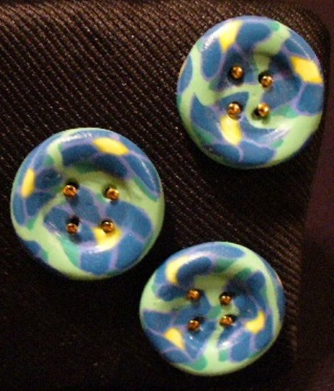 Button Set # 8 Polymer Clay Button Set of 3 - handmade from Polymer Clay by Treasure Vallie