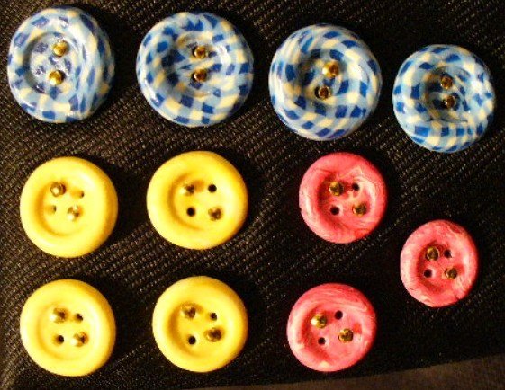 Button Set # 9 Polymer Clay Button Set of 11 - handmade from Polymer Clay by Treasure Vallie