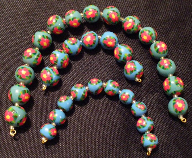 Set of 32 Beads # 23- Handmade from Polymer Clay by Treasure Vallie