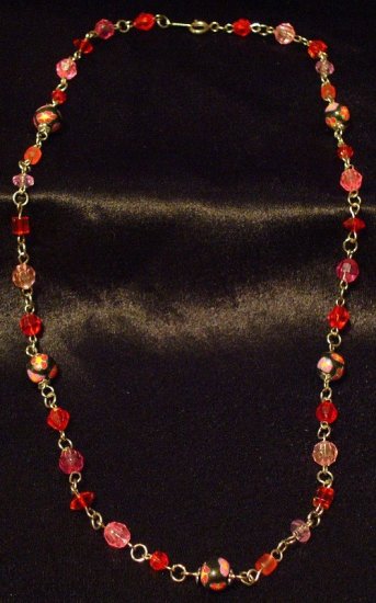 Chain link Necklace # 6- Polymer Clay Beads handmade by Treasure Vallie
