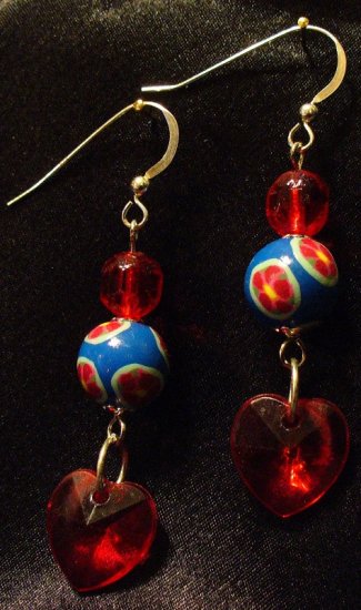 Sterling Silver Earrings # 5- Polymer Clay Beads handmade by Treasure Vallie