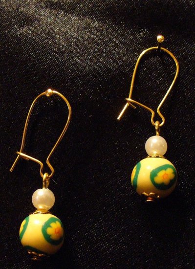 Earrings # 7- Polymer Clay Beads handmade by Treasure Vallie