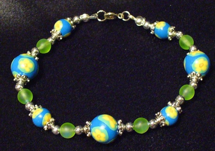 Bracelet # 1-Polymer Clay beads handmade by Treasure Vallie