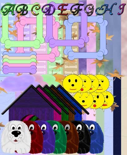 Digital Scrapbooking Kits - Puppy Dog Scrapbooking Kit 12x12 with 107 Digital Graphics