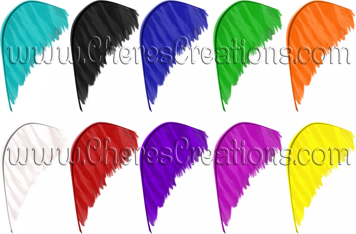 Digital Graphic Image Sheet - Colorful Feathers
