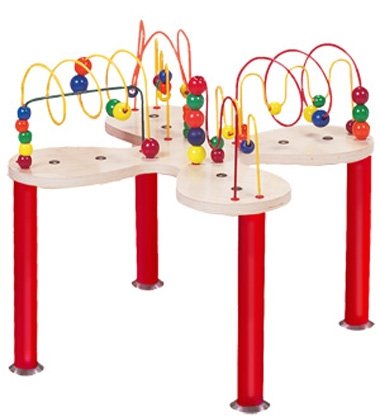Through fun play, the Mini Curves 'N' Waves Table challenges develops visual tracking skills