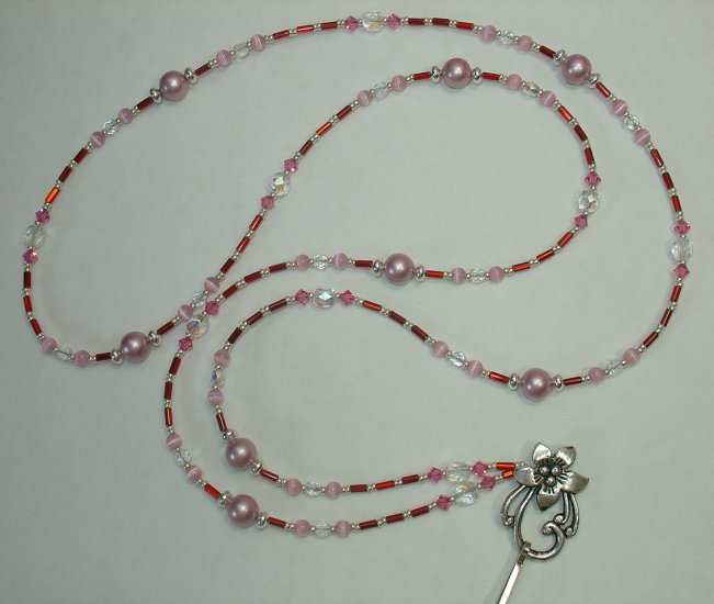 ROMANCE IN THE AIR~SWAROVSKI PEARL ~BEADED LANYARD~ID BADGE HOLDER~LANYARDS