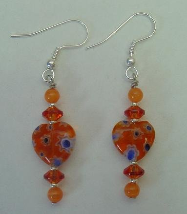 ORANGE MILLEFIORI HEART