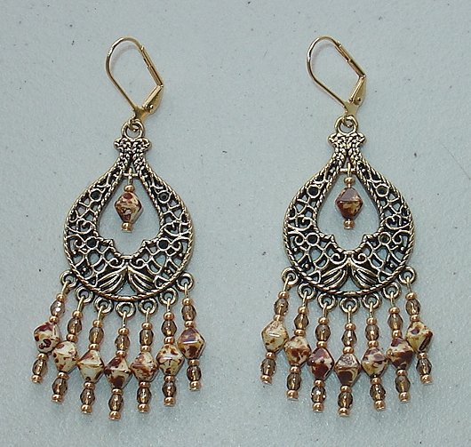 OPAQUE WHITE PICASSO CHANDELIER EARRINGS