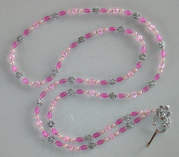 PRETTY IN PINK~BEADED LANYARD~ID BADGE HOLDER~LANYARD