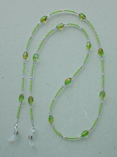 OLIVE/AMBER FACETED~EYEGLASS HOLDER