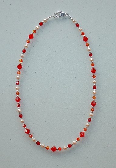 NEW~LIL PRINCESS~SWAROVSKI FIRE OPAL/LT.SIAM~CHILDS NECKLACE