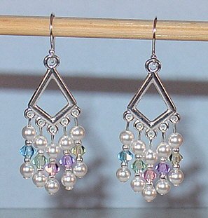 SWAROVSKI PASTELS CHANDELIER EARRINGS