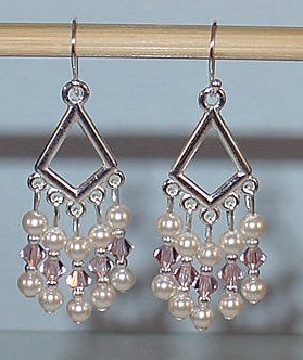 SWAROVSKI VINTAGE ROSE CHANDELIER EARRINGS