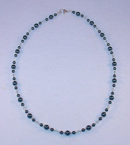 BEAUTIFUL SWAROVSKI TAHITIAN PEARL, STERLING SILVER NECKLACE