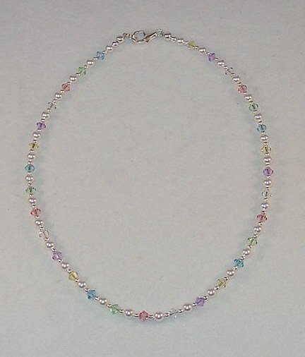 NEW~LIL PRINCESS~SWAROVSKI PASTELS~CHILDS NECKLACE
