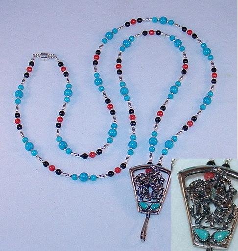 WESTERN BRONCO~COWBOY & HORSE~BEADED LANYARD~ID BADGE HOLDER~LANYARD~BREAK AWAY