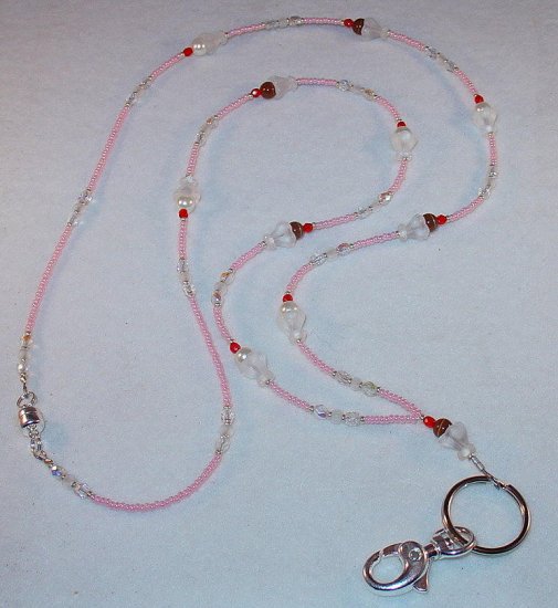 ICE CREAM SUNDAE~~BEADED LANYARD~ID BADGE HOLDER~LANYARD~BREAK AWAY