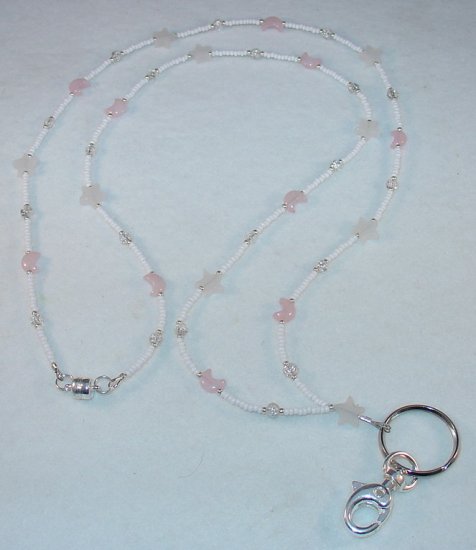 THE MOON & STARS~BEADED LANYARD~ID BADGE HOLDER~LANYARD~BREAK AWAY