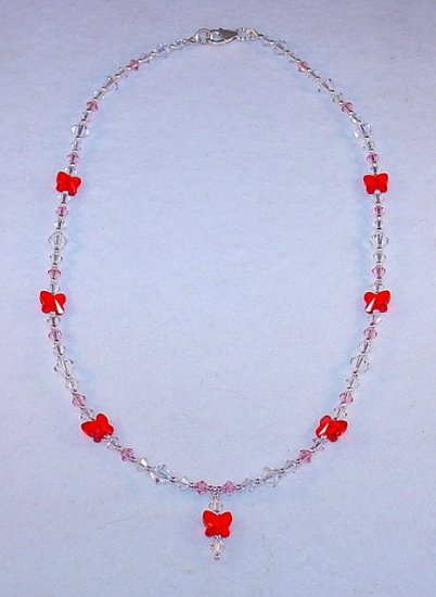 SWAROVSKI LT. SIAM BUTTERFLY DROP NECKLACE