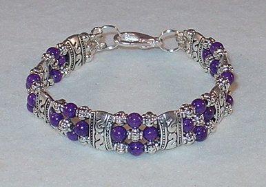 PURPLE MOUNTAIN JADE~TIBET SILVER BRACELET