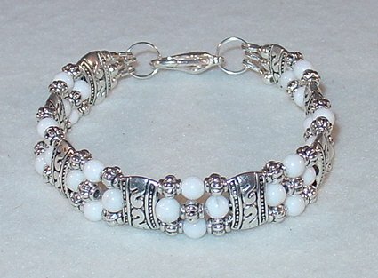 WHITE MOUNTAIN JADE~TIBET SILVER BRACELET