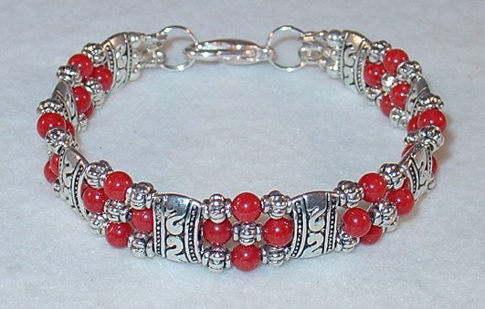 CHERRY MOUNTAIN JADE~TIBET SILVER BRACELET