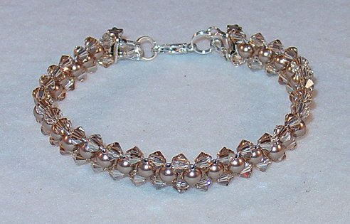SWAROVSKI GOLDEN SHADOW~BRONZE PEARL BRACELET