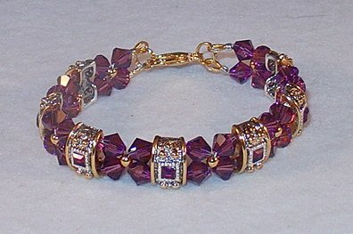 SWAROVSKI AMETHYST GOLD/SILVER BRACELET