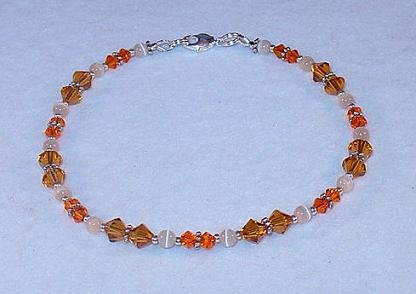 SWAROVSKI~TOPAZ & SUN~CATS EYE ANKLET