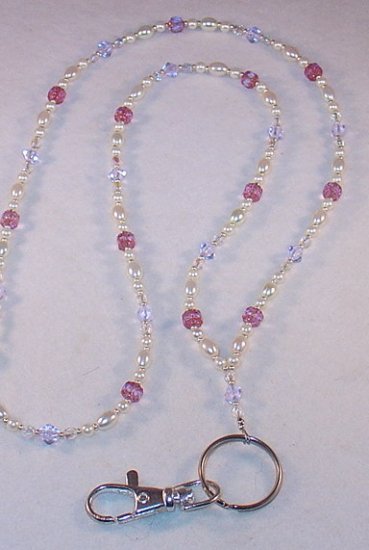ALEXANDRITE~PEARL~BEADED LANYARD~ID BADGE HOLDER~LANYARD~BREAK AWAY