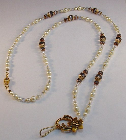 CRYSTAL ELEGANCE BEADED LANYARD~ID BADGE HOLDER~LANYARD~BREAK AWAY