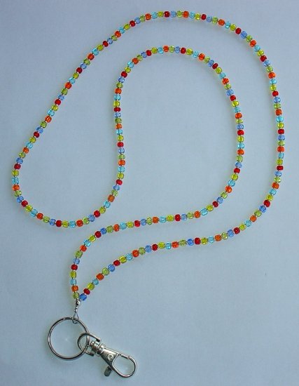 CONFETTI~BEADED LANYARD~ID BADGE HOLDER~LANYARD