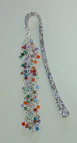SWAROVSKI IN 56 ASSORTED COLORS~TIBET SILVER BOOK MARKER